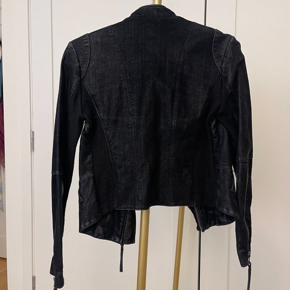 Free People Vegan Leather Suede Moto Jacket, Size 0, Black - Picture 5 of 10